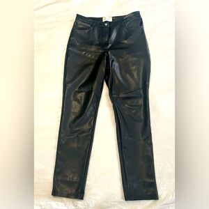 Melina Wilfred Vegan leather black pants, Aritzia size 12 short length.